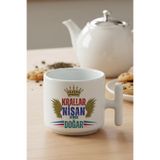 giftkonsept Krallar Nisanda Doğar Baskılı Baba Eş Sevgili Erkek Arkadaş Hediyelik T Kulplu Latte Fincanı Kupa, QB1L8265