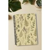 giftkonsept Lavanta Demeti ve Eğrelti Otu Botanik Desenli 50 Yaprak 100 Sayfa Sprialli Defter - Renkli - A4 - Çizgisiz