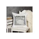 giftkonsept Lawyer Nutrition Facts Avukat Baskılı Elyaf Dolgulu Hediyelik Yastık 28x28 cm, QBY1076