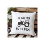 giftkonsept Life Is Better On The Farm Baskılı Elyaf Dolgulu Hediyelik Yastık 28x28 cm, QBY1028