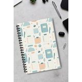 giftkonsept Mavi ve Pastel Tonlu Organizasyon Temalı 50 Yaprak 100 Sayfa Sprialli Defter - Renkli - A5 - Çizgisiz