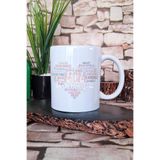 giftkonsept Mom Kalp Kalpli Anne Sevgisi Anneler Günü Hediyelik Baskılı Çay Kahve Sunum Kupa Bardak, QBM5044