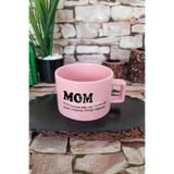 giftkonsept Mom Noun Definition Baskılı Anneler Günü Kare Kulplu Fincan Pembe Kupa Bardak, QBNF5394