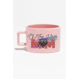 giftkonsept Mom Of The Year No:2 Baskılı Anneler Günü Hediyelik Pembe Dikdörtgen Kulplu Fincan Kupa Bardak, QBNF5025