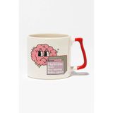 giftkonsept My brain has too many tabs open Komik Zihin Doğum Günü Hediye Kırmızı Kulplu Kupa Bardak, QBT5126
