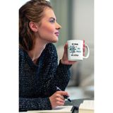 giftkonsept My House My Rules My Coffee-Benim Evim Baskılı Beyaz Kupa Bardak, Beyaz-Kızgın Kedili