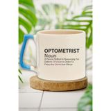 giftkonsept Optometrist Noun Baskılı Göz Doktoru Doğum Günü Hediye Mavi Kulplu Kupa Bardak, QBT5395