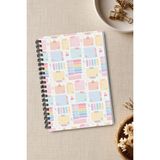 giftkonsept Pastel Renkli Motifli 50 Yaprak 100 Sayfa Sprialli Defter - A5 - Çizgisiz