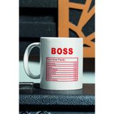 giftkonsept Patron Doğum Günü Hediyelik Eğlenceli Boss Nutrition Facts Baskılı Kupa Bardak, QBM1080