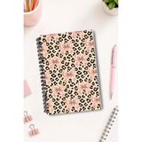 giftkonsept Pembe Fiyonklu Leopar Desenli Trend 50 Yaprak 100 Sayfa Sprialli Defter - Renkli - A5 - Çizgisiz