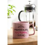 giftkonsept Prensesler Haziranda Doğar Baskılı Doğum Günü Özel Gün Hediyelik Pembe D Kulplu Kupa Bardak, QBPLK5993