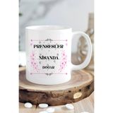 giftkonsept Prensesler Nisanda Doğar Baskılı Kelebek Detaylı Doğum Günü Hediyelik Kupa Bardak, QBM8257