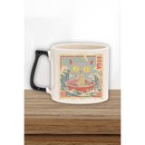 giftkonsept Ramen İlüstrasyon Sevimli Kedi Baskılı Japon Anime Doğum Günü Hediye Siyah Kulplu Kupa Bardak, QBT5277