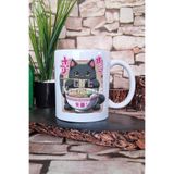 giftkonsept Ramen Kedi Noodle 4 Baskılı Japon Yiyecek Anime Kedi Hediyelik Baskılı Çay Kahve Sunum Kupa Bardak, QBM5305