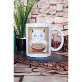 giftkonsept Ramen Sevimli Kedi Baskılı Japon Noodle Anime Manga Hediyelik Baskılı Çay Kahve Sunum Kupa Bardak, QBM5273