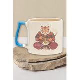 giftkonsept Ramen Tiger 1 Baskılı Japon Kaplan Noodle Anime Sanatı Doğum Günü Hediye Mavi Kulplu Kupa Bardak, QBT5299