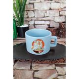 giftkonsept Ramen Tiger 2 Baskılı Japon Noodle Kaplan Anime Çizimi Kare Kulplu Fincan Mavi Kupa Bardak, QBNF5312