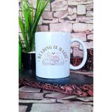 giftkonsept Reading Is Magic Yazılı Kitap Okumanın Büyüsü Teması Hediyelik Baskılı Çay Kahve Sunum Kupa Bardak, QBM5512
