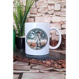 giftkonsept Retro Astronot Baskılı Klasik Uzay Adamı Vintage Bilim Hediye Baskılı Kupa Bardak, QBM5407