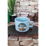 giftkonsept Retro Astronot Baskılı Klasik Uzay Adamı Vintage Bilim Kare Kulplu Fincan Mavi Kupa Bardak, QBNF5407