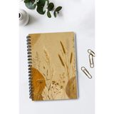 giftkonsept Rustik ve Doğal Esintili Sade Başak Motifli 50 Yaprak 100 Sayfa Sprialli Defter - Renkli - A5 - Çizgisiz