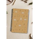 giftkonsept Rustik ve Doğal Görünümlü Klasik 50 Yaprak 100 Sayfa Sprialli Defter - Renkli - A4 - Çizgisiz