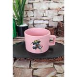 giftkonsept Samuray Kurbağa 2 Baskılı Japon Figür Anime Manga Kare Kulplu Fincan Pembe Kupa Bardak, QBNF5271