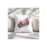 giftkonsept San Francisco Baskılı Elyaf Dolgulu Hediyelik Yastık 28x28 cm, QBY1020