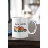 giftkonsept Sensin Günaydın Sevimli Kedi Baskılı Komik Hediye Kupa Bardak, QBM1955