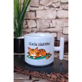 giftkonsept Sensin Günaydın Sevimli Kedi Baskılı Komik Hediye T Kulplu Latte Fincanı Kupa Bardak, QB1L1955