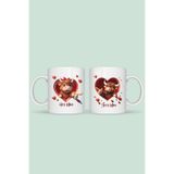 giftkonsept Sevimli Boğa Tasarımlı Sevgili Karı Koca İkili Kupa Seti, QB2M8205-31758