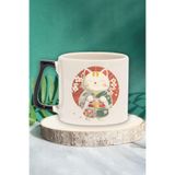 giftkonsept Sevimli Japon Kedi Baskılı Kawaii Anime Manga Figürü Doğum Günü Hediye Siyah Kulplu Kupa Bardak, QBT5295