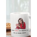 giftkonsept Şimdi Kırmızı Oje Süreceğiz ve Her Şey Yoluna Girecek Baskılı Hediyelik Beyaz Seramik Kupa Bardak, QBM2084