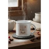 giftkonsept Sonbahar Temalı Mum Baskılı Enamel Görünümlü Seramik Vintage Kupa Bardak, QBV8163