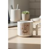giftkonsept Sonbahar Temalı Mum Baskılı Hediyelik T Kulplu Latte Fincanı Kupa Bardak, QB1L8163