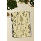 giftkonsept Spiralli Defter A5 Botanik Desenli 100 Sayfa Kareli, Lavanta ve Eğrelti Otu, 14,8x21 cm