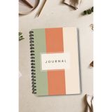 giftkonsept Spiralli Defter A5 Renkli Modern Şeritli 100 Sayfa Soft Kareli 14,8x21 cm