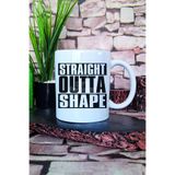 giftkonsept Straight Outta Shape Yazılı Komik Gym Spor Fitness Mizahı Hediye Baskılı Kupa Bardak, QBM5575