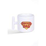 giftkonsept Super Dad Babalar Günü Doğum Günü Hediye Baskılı Latte Fincanı T Kulplu Kupa Bardak, QB1L1162