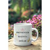 giftkonsept Taçlı Prensesler Mayısta Doğar Baskılı Mayıs Ayına Özel Doğum Günü Hediyelik Kupa Bardak, QBM5973