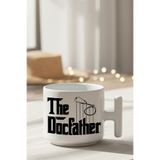 giftkonsept The Docfather Baskılı Gotfather Esprili Doktor Sağlık Çalışanı Hediyesi T Kulplu Latte Fincanı, QB1L2597