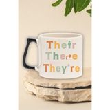 giftkonsept Their There They're Funny Baskılı Komik İngilizce Öğretmeni Hediye Siyah Kulplu Kupa Bardak, QBT5343