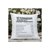 giftkonsept Veterinarian Nutrition Facts Baskılı Veteriner Hediyelik Elyaf Saten Dekoratif Yastık 28x28 cm, QBY1291