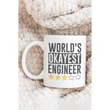 giftkonsept World's Okayest Engineer Sarkastik Komik Hediye Baskılı Kupa Bardak, QBM2309
