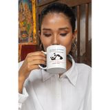 giftkonsept Yoluma Devam Ederim - Panda Baskılı Hediyelik Eğlenceli Beyaz Kupa Bardak, QBM1812