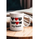 giftkonsept You Won My Heart Baskılı Romantik Yıldönümü Doğum Günü Sevgililer Günü Hediye Kupa Bardak, TYC0894178753M0QB2M004006
