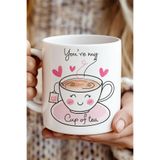 giftkonsept You're My Cup Of Tea Sevgiliye Hediye Komik Baskılı Sevgili Kupa Bardak, QBM2303