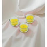 Giftmoda 3'lü Aromatik Kokulu Mini Cam Mum - Açık Sarı - 3 Adet