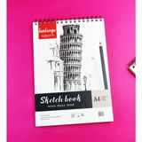 Giftmoda A4 Spiralli Karışık Teknik Sketchbook Resim Defteri – 100 gr | 30 Yaprak - Karışık Renkler