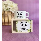 Giftmoda Ahşap Kutusunda Sevimli Panda Kupa Bardak